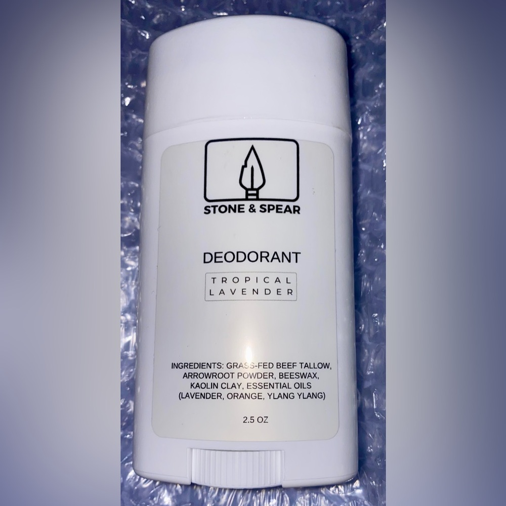 NEW STONE & SPEAR TALLOW TROPICAL LAVENDER DEODORANT 2.5oz NATURAL MOISTURE